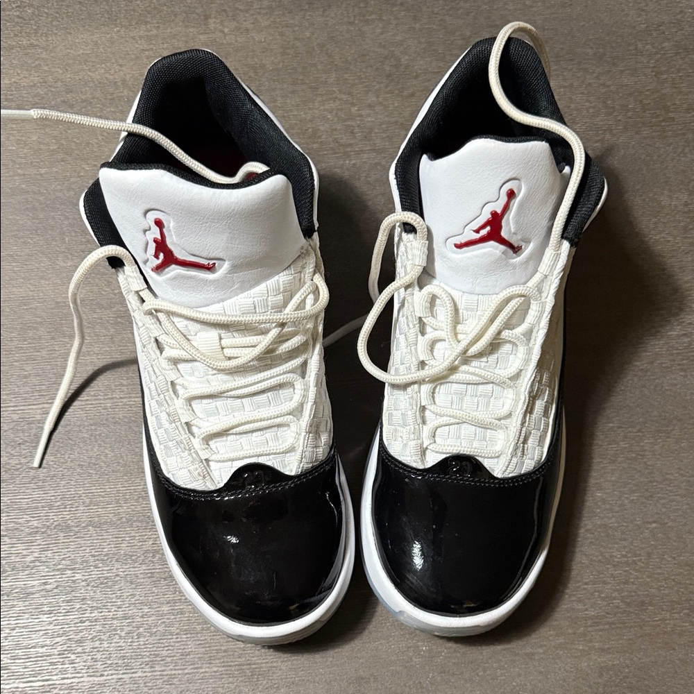 Jordan Kids Sneakers in White and Black with Red Accent